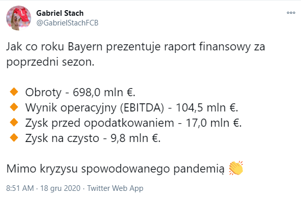 Raport finansowy Bayernu W TRAKCIE PANDEMII! O.o